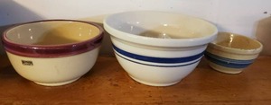 lot 138 image: Three Misc. Stoneware Bowls