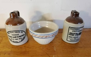 lot 170 image: Three Pieces of Stoneware Advertisement Pieces