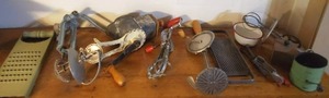 lot 206 image: Collection of Antique and Vintage Kitchen Utensils and Tools