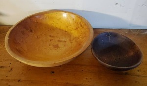 lot 208 image: 2 Old Wood Bowls