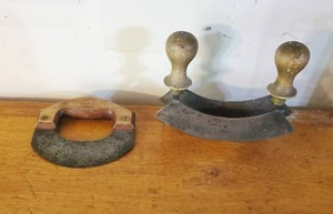 lot 214 image: Pair of Old Food Herb Choppers (Mezzaluna)