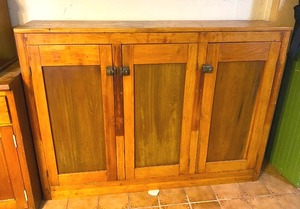 lot 1 image: Primitive Rustic 3 Door Jelly Cabinet