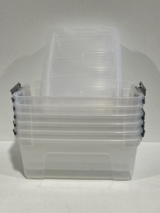6 Clear Plastic Storage Bins