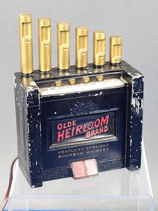 lot 30 image: Vintage Olde Heirloom Brand Hickory Straight Bourbon Whiskey Tin Light Display
