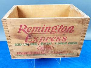 lot 16 image: Vintage Remington Express Wooden Ammo Crate
