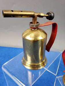 lot 56 image: (2) Vintage Brass Gasoline Torches