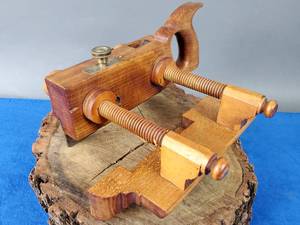 lot 76 image: Antique 1800s Woodworking Wooden Double Spindle Plow Planer