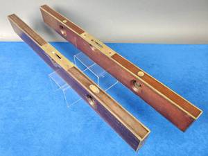 lot 105 image: (2) Vintage Brass Edged Levels