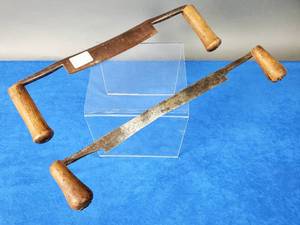 lot 111 image: (2) Vintage Woodworking Draw Knife Wood Shavers