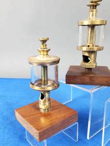 lot 150 image: (3) Vintage Gasoline Hit-Miss Engine Oil Sight Glasses Lot