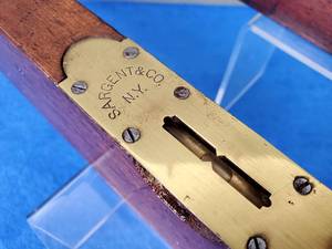 lot 218 image: (2) Vintage brass Ends Woodworking Wooden Levels