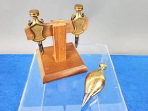 lot 234 image: Vintage Woodworking Trammell Points & Brass Plum Bob