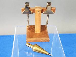 lot 237 image: Vintage Woodworking Trammell Points & Brass Plum Bob