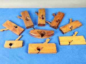 lot 263 image: (9) Vintage Woodworking Molding Planers