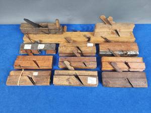lot 273 image: (12) Assorted Vintage Woodworking Molding Planers