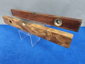 lot 335 image: (2) Vintage Standard Eclipes Co Wooden Levels Lot