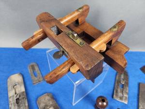 lot 352 image: Vintage Woodworking Plow & Assorted Planer Parts Lot
