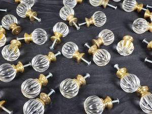 lot 106 image: (38) Vintage Brass Glass Cabinet Hardware Lot