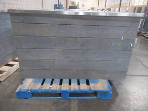 lot 243 image: Large Wooden Island With Stainless Steel Top (60 x 24 x 36Tall) - Used in retail store.