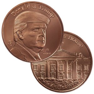 lot 2 image: 1 oz Copper President Trump Round - 1 AVDP Oz, .999 Pure Copper