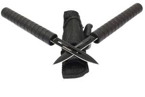 lot 166 image: Interlocking Throwing Knives Baton Set of 2 with Sheath