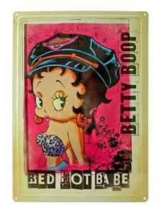 lot 16 image: Betty Boop Vintage Red Hot Babe Cartoon Tin Metal Sign