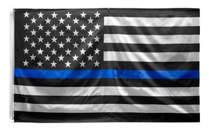lot 9 image: 3 x 5 Thin Blue Line American U.S. Flag - Police