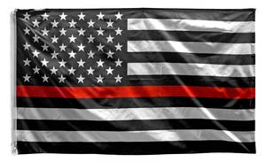 lot 10 image: 3 x 5 Thin Red Line American U.S. Flag - Firefighters