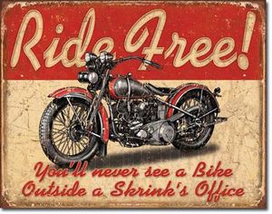 lot 15 image: Ride Free Tin Sign