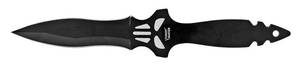 lot 137 image: 8.13 Punisher Skull Stainless Steel Throwing Knife Set - Black
