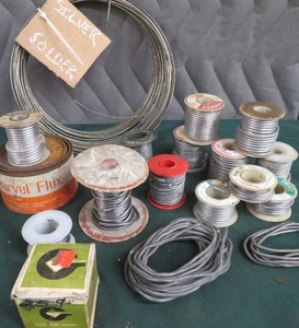 lot 47 image: BOX OF MISC. SILVER SOLDERING WIRE & AIRCO MARVEL FLUX