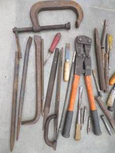 lot 162 image: BOLT CUTTERS  RASPS  CHISELS
