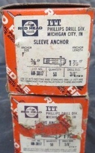 lot 185 image: RED HEAD SLEEVE ANCHOR