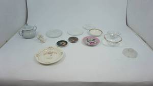 lot 16 image: Collectible GlassDishes including a 1962 A.R. Dahlquist Adv. Plate, Hand Painted Plates, Crystal etc.
