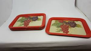 lot 36 image: Set of metal decorative serving trays