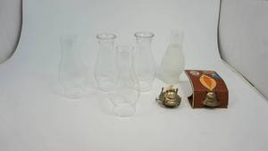 lot 42 image: Vintage hurricane lamp parts
