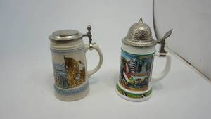 lot 46 image: Set of two vintage beer steins