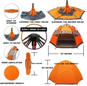 lot 145 image: GlareWheel Instant 81 x 81 Pop-Up Tent - Sleeps 4