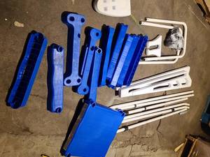 lot 253 image: 52-in A-Frame Ladder with Safety Barrier and Removable Steps for Above Ground Pools