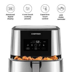 lot 182 image: Chefman TurboFry Touch 8-Qt. Digital Air Fryer with Shake Reminder