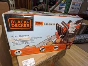 lot 82 image: BLACKDECKER 20V MAX Lithium-Ion Chainsaw with 10 Bar