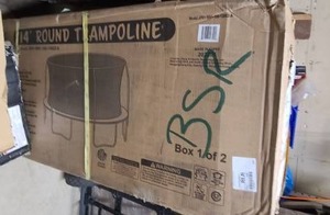 lot 341 image: 14 Round Trampoline with Safety Enclosure