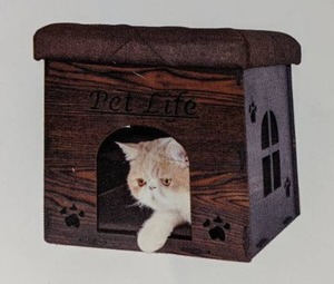 lot 105 image: Pet Life Foldaway Collapsible Designer Cat House 