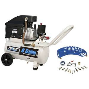 lot 329 image: Pulsar 6-Gallon Horizontal Electric Air Compressor