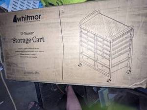 lot 186 image: Whitmor, Inc. 12-Drawer Storage Cart