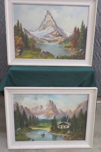 lot 13 image: 2 LARGE WERNER OIL PAINTINGS