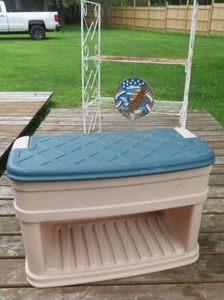 lot 36 image: PLASTIC BENCH WITH STORAGE