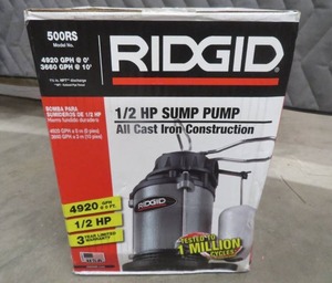 lot 69 image: NEW RIDGID 12 HP SUMP PUMP