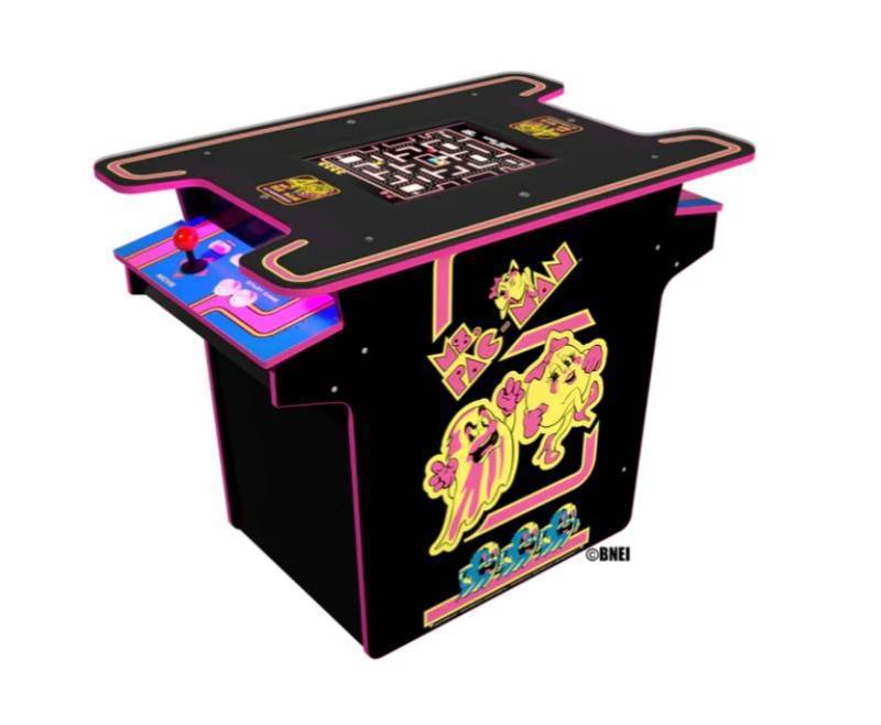 lot 606 image: Arcade 1Up Ms. Pac-Man Head-to-Head Arcade Table - 40th Anniversary - 12 games