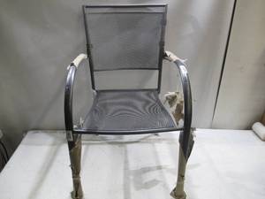 lot 623 image: NEW Outdoor Metal Dining Chair - Steel - Gunmetal Grey